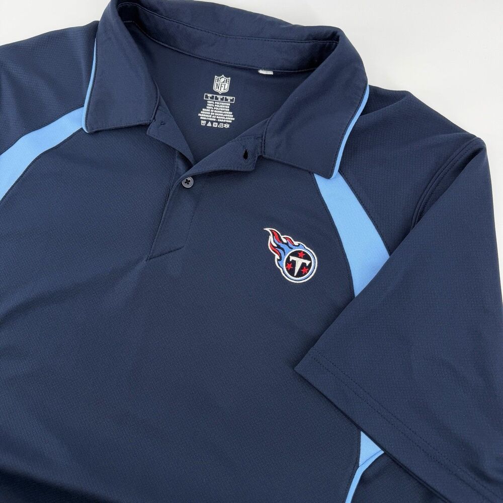 NFL Tennessee Titans Short Sleeve Polo Shirt Men’s Large Blue Football Logo
